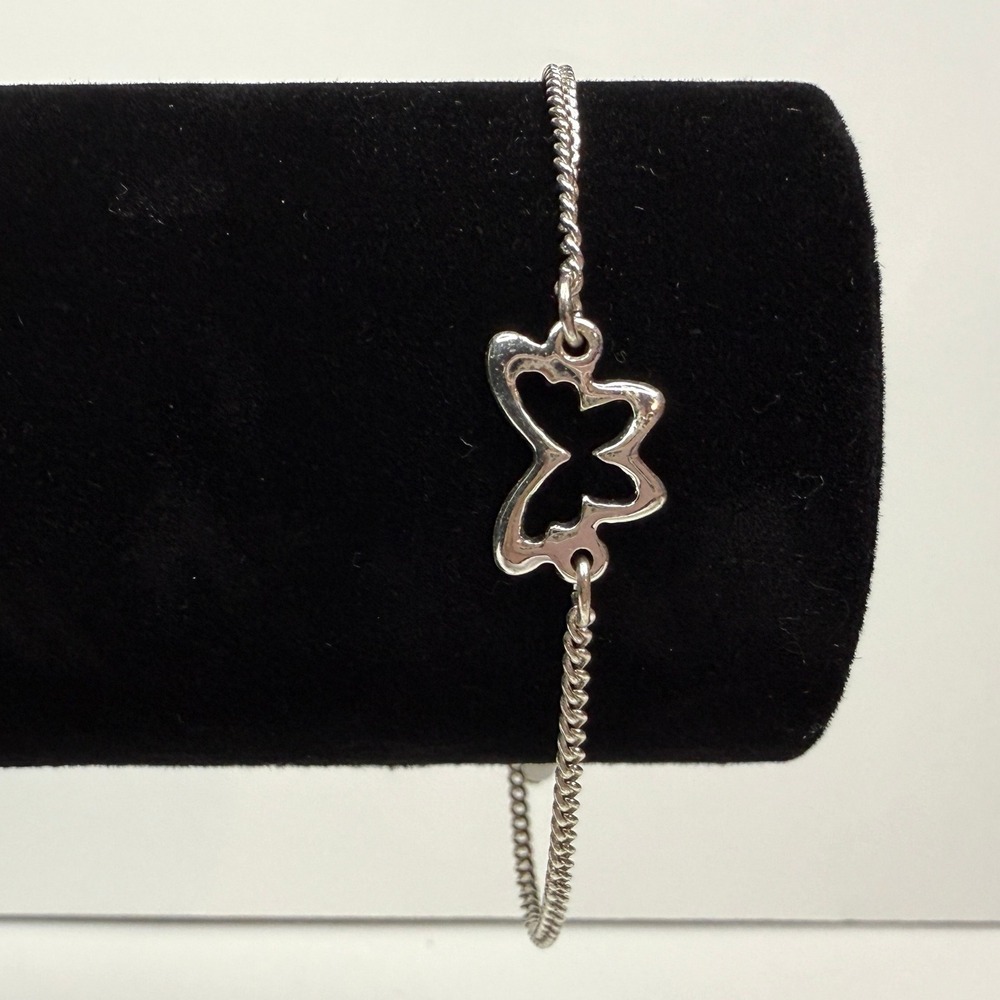 Butterfly Charm Bracelet Silver Tone Delicate Chain Adjustable Clasp Jewelry